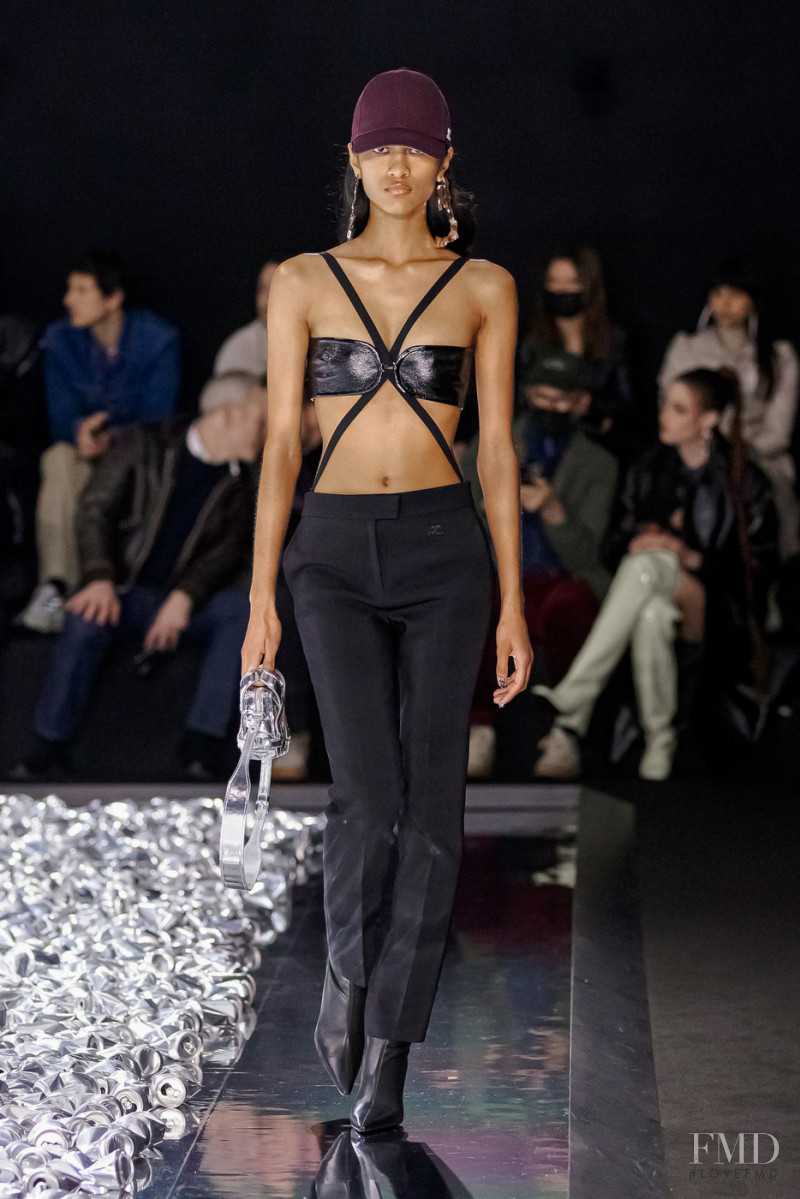 Ashley Radjarame featured in  the André Courrèges fashion show for Autumn/Winter 2022