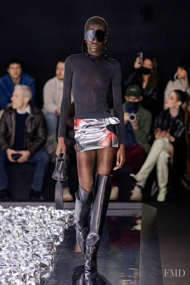 Awar Odhiang featured in  the André Courrèges fashion show for Autumn/Winter 2022