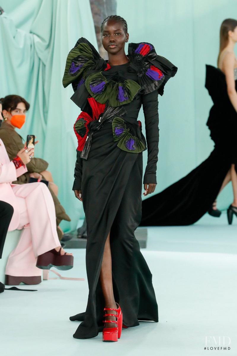 Adut Akech Bior featured in  the Del Core fashion show for Autumn/Winter 2022
