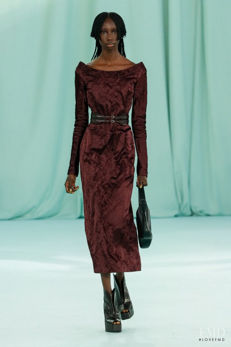 Alay Deng featured in  the Del Core fashion show for Autumn/Winter 2022
