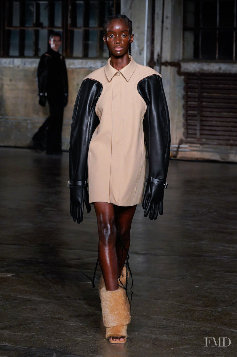 Maty Fall Diba featured in  the Dion Lee fashion show for Autumn/Winter 2022