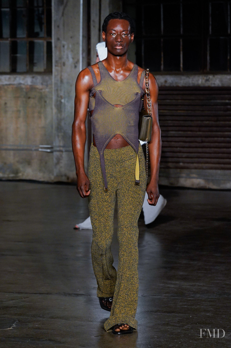 Youssouf Bamba featured in  the Dion Lee fashion show for Autumn/Winter 2022
