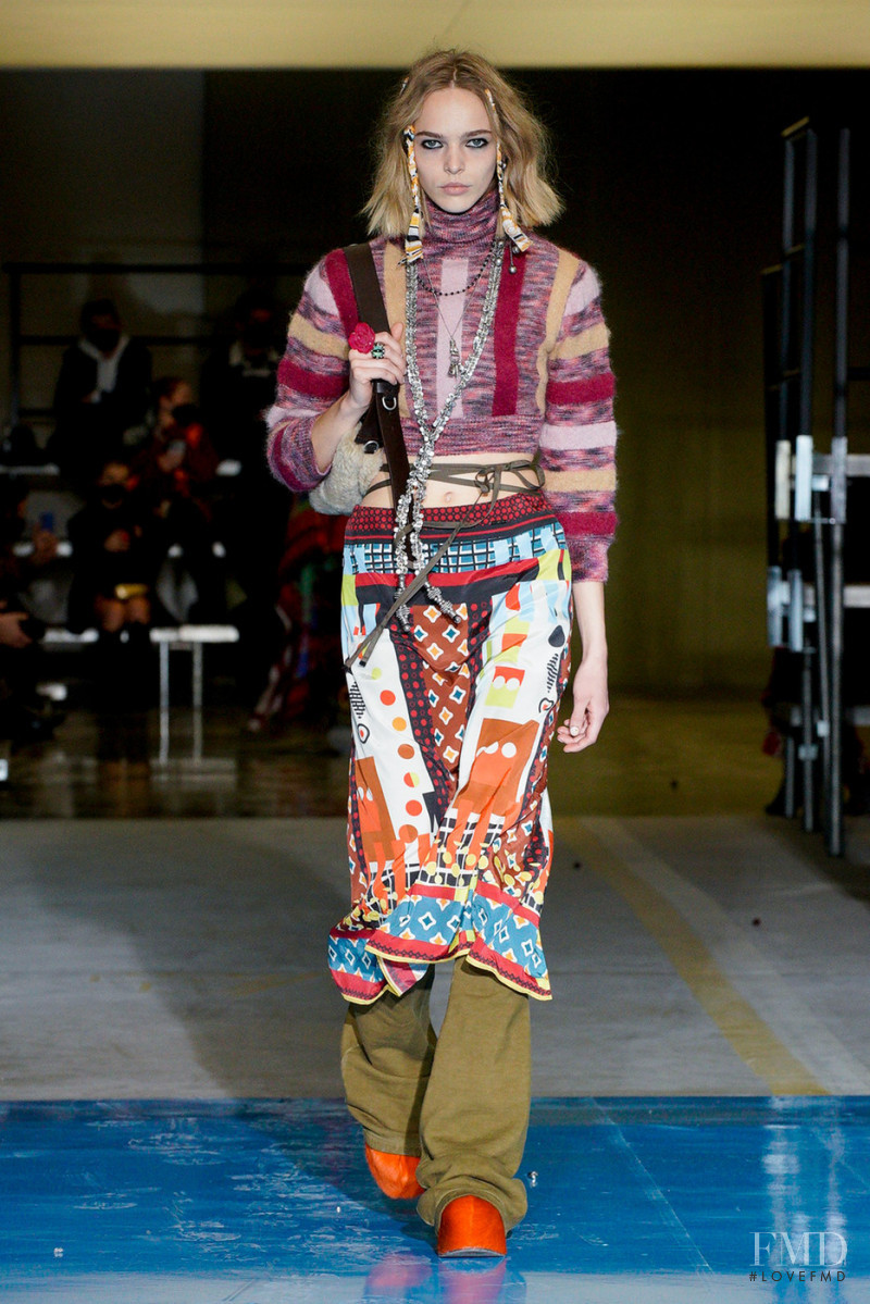 Puck Schrover featured in  the DSquared2 fashion show for Autumn/Winter 2022