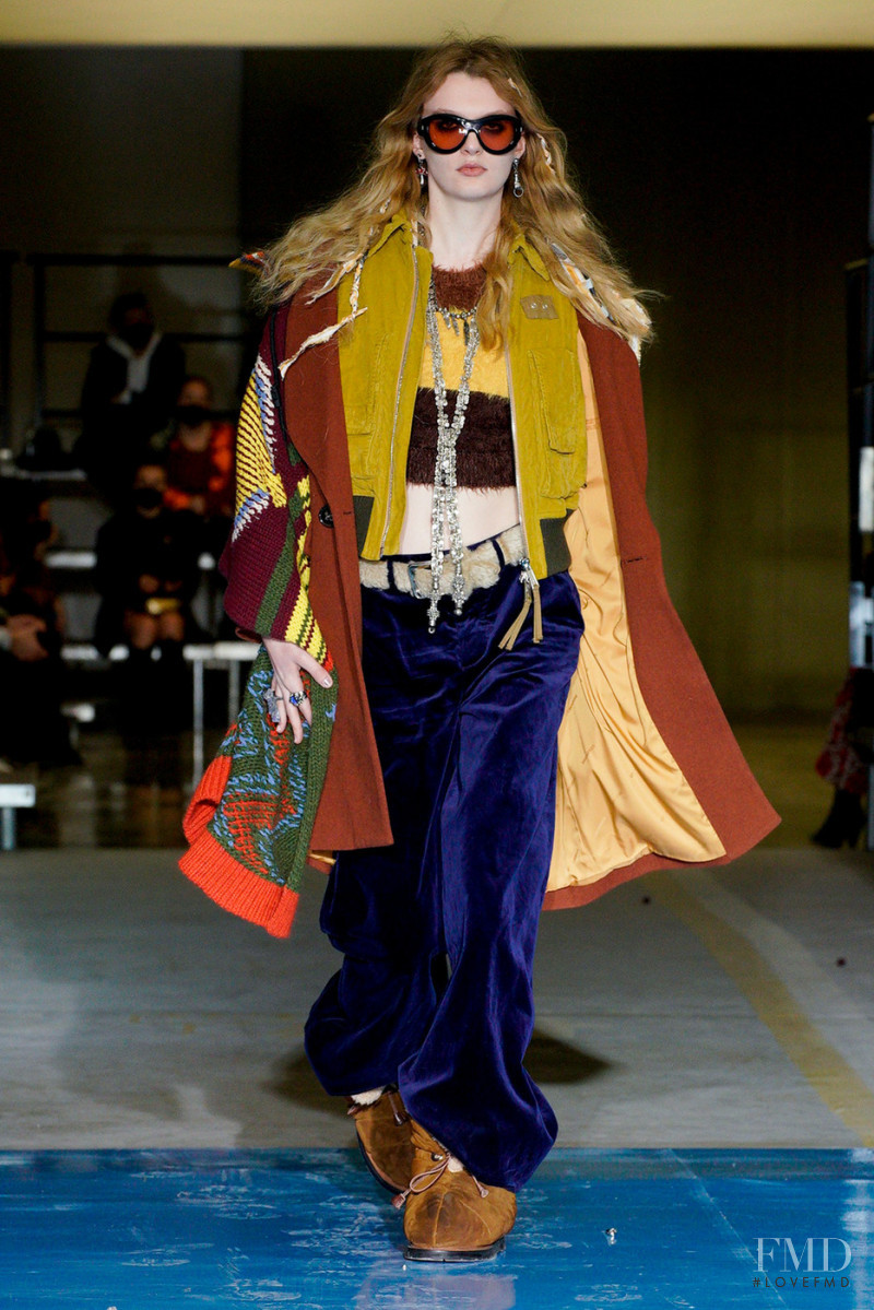 Ariel Nicholson featured in  the DSquared2 fashion show for Autumn/Winter 2022