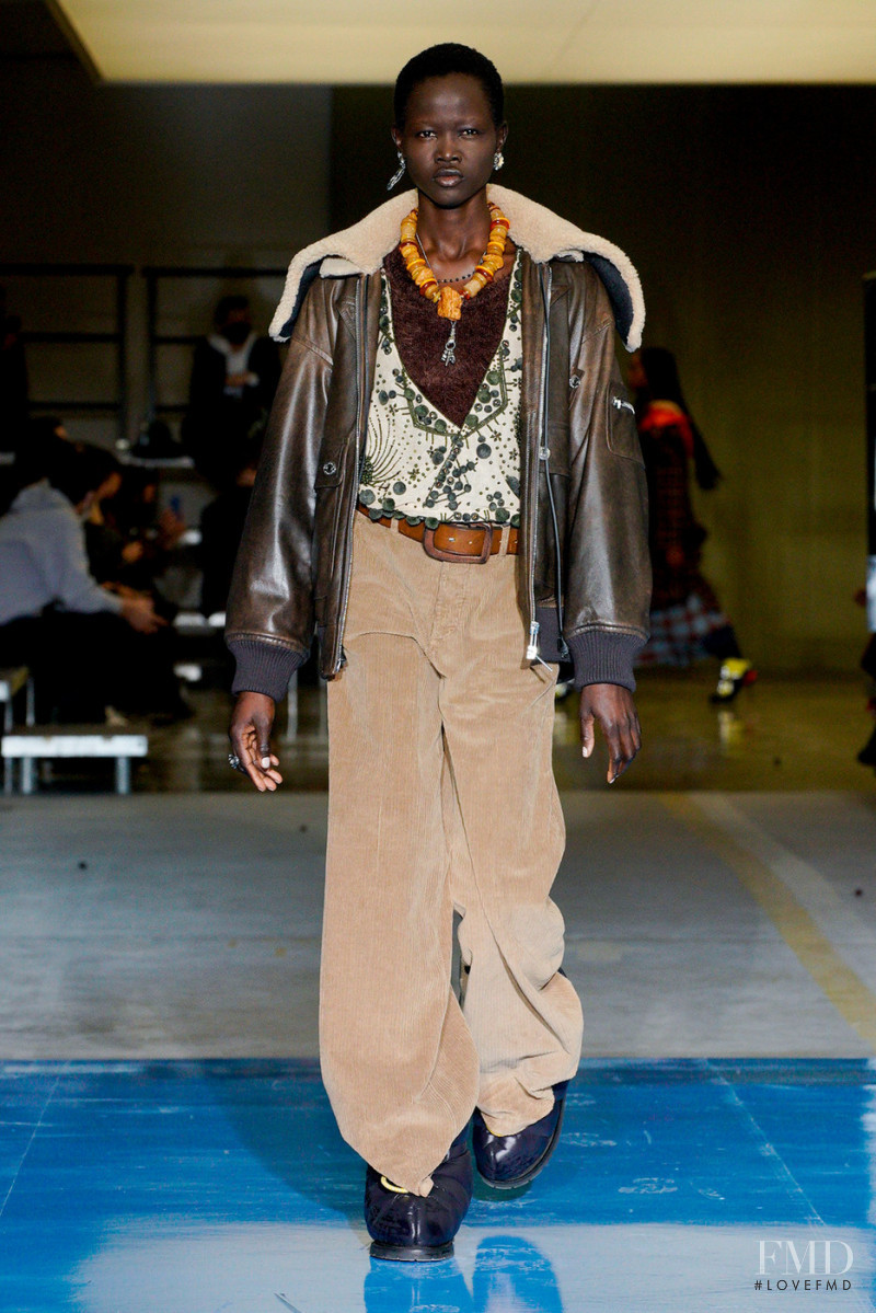 Anyiel Majok featured in  the DSquared2 fashion show for Autumn/Winter 2022