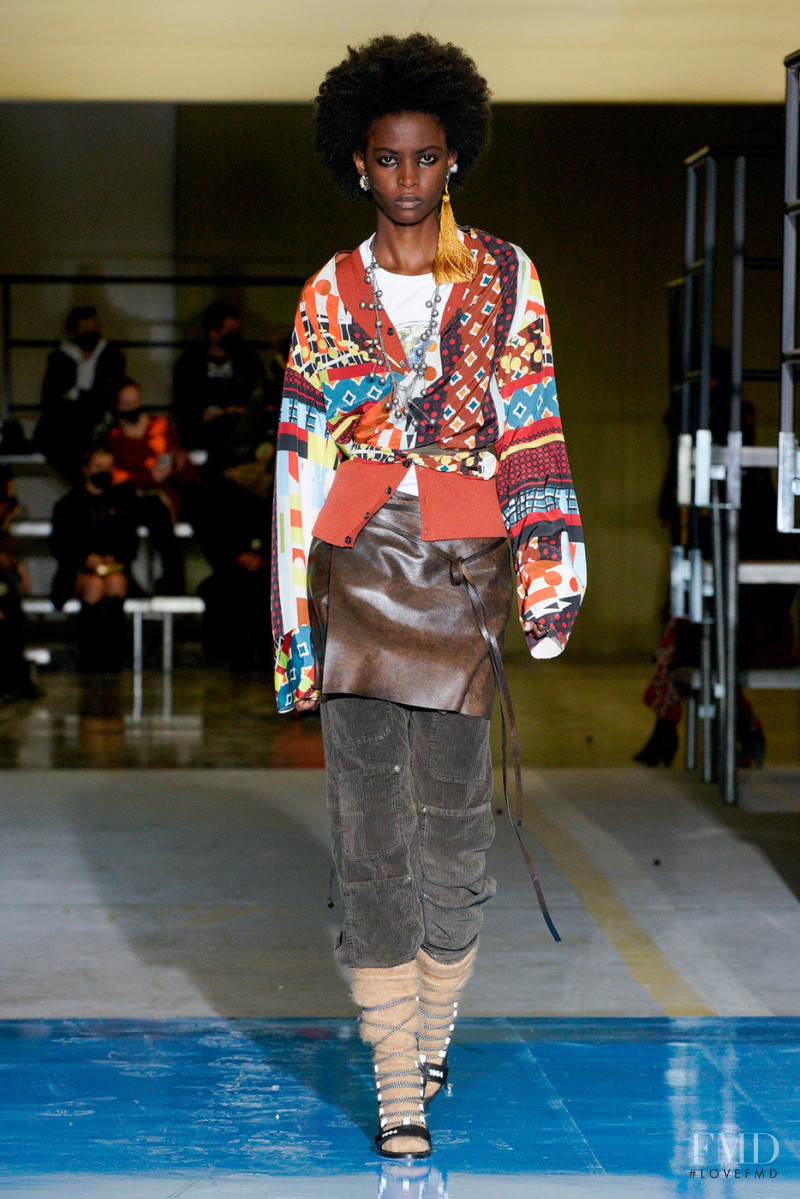 Christie Munezero featured in  the DSquared2 fashion show for Autumn/Winter 2022