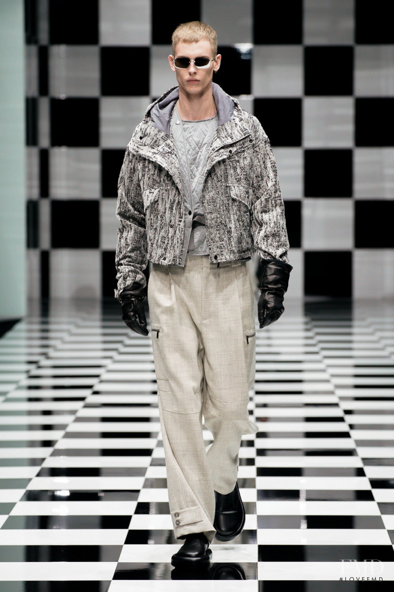 Oliver Houlby featured in  the Emporio Armani fashion show for Autumn/Winter 2022