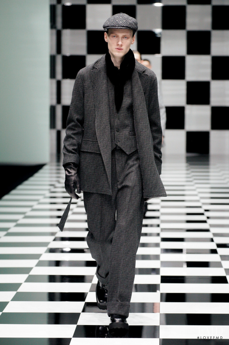 Braien Vaiksaar featured in  the Emporio Armani fashion show for Autumn/Winter 2022