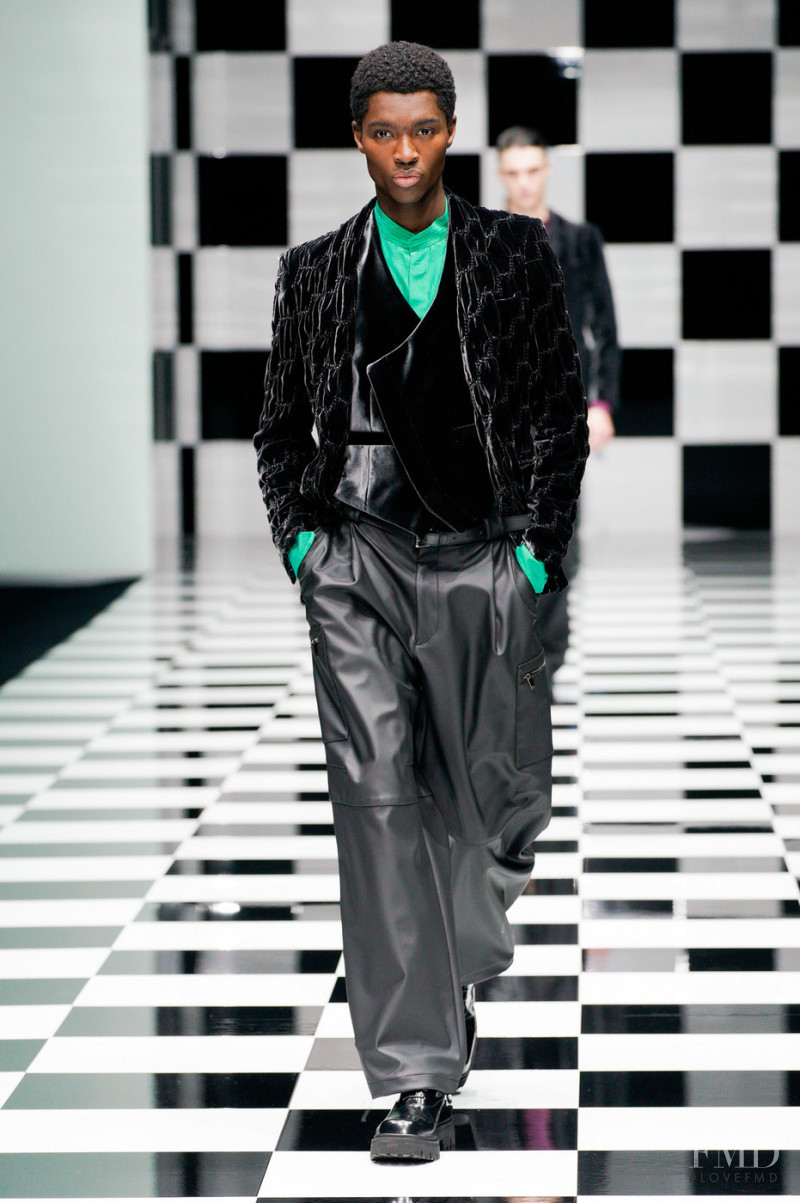 Alton Mason featured in  the Emporio Armani fashion show for Autumn/Winter 2022