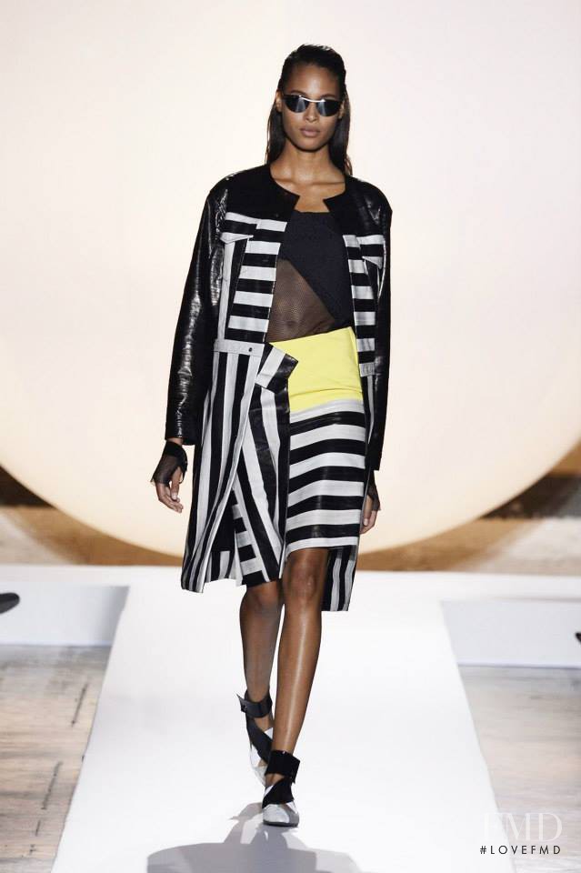 Cindy Bruna featured in  the Roland Mouret fashion show for Spring/Summer 2014