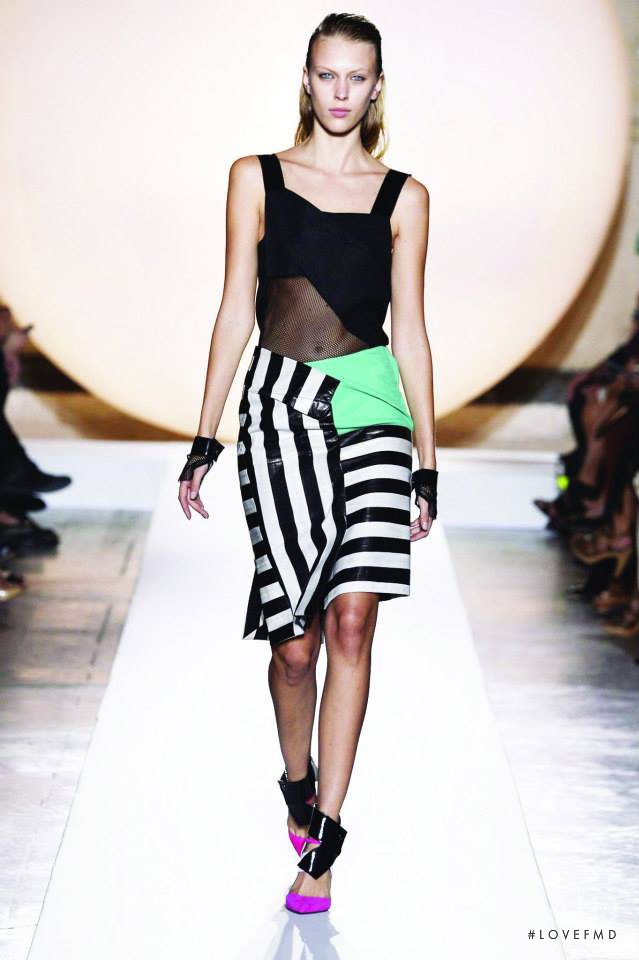 Juliana Schurig featured in  the Roland Mouret fashion show for Spring/Summer 2014