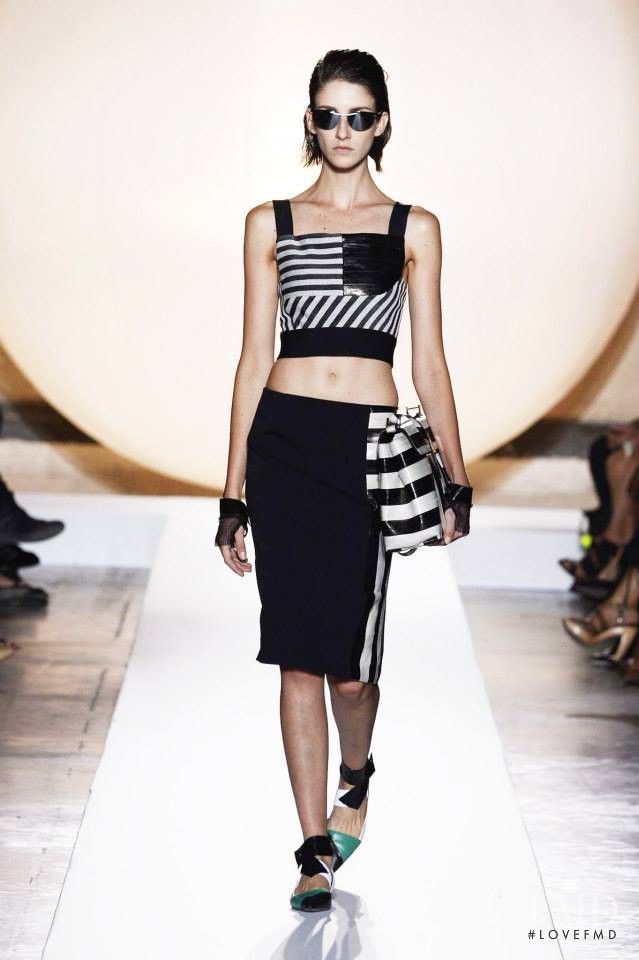 Cristina Herrmann featured in  the Roland Mouret fashion show for Spring/Summer 2014