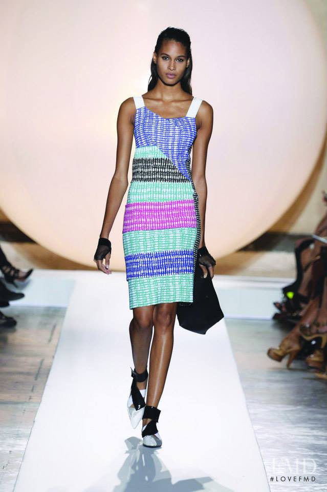 Cindy Bruna featured in  the Roland Mouret fashion show for Spring/Summer 2014