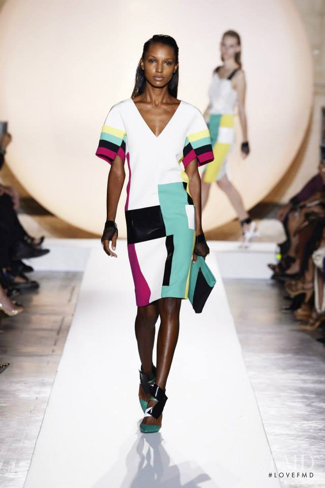 Jasmine Tookes featured in  the Roland Mouret fashion show for Spring/Summer 2014