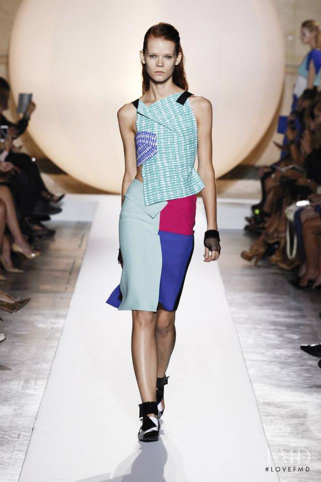 Irina Kravchenko featured in  the Roland Mouret fashion show for Spring/Summer 2014