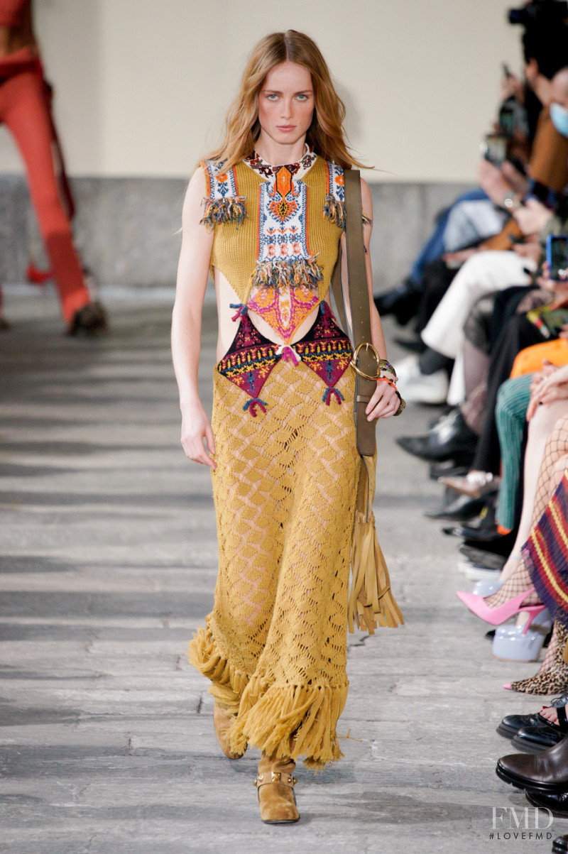 Rianne Van Rompaey featured in  the Etro fashion show for Autumn/Winter 2022