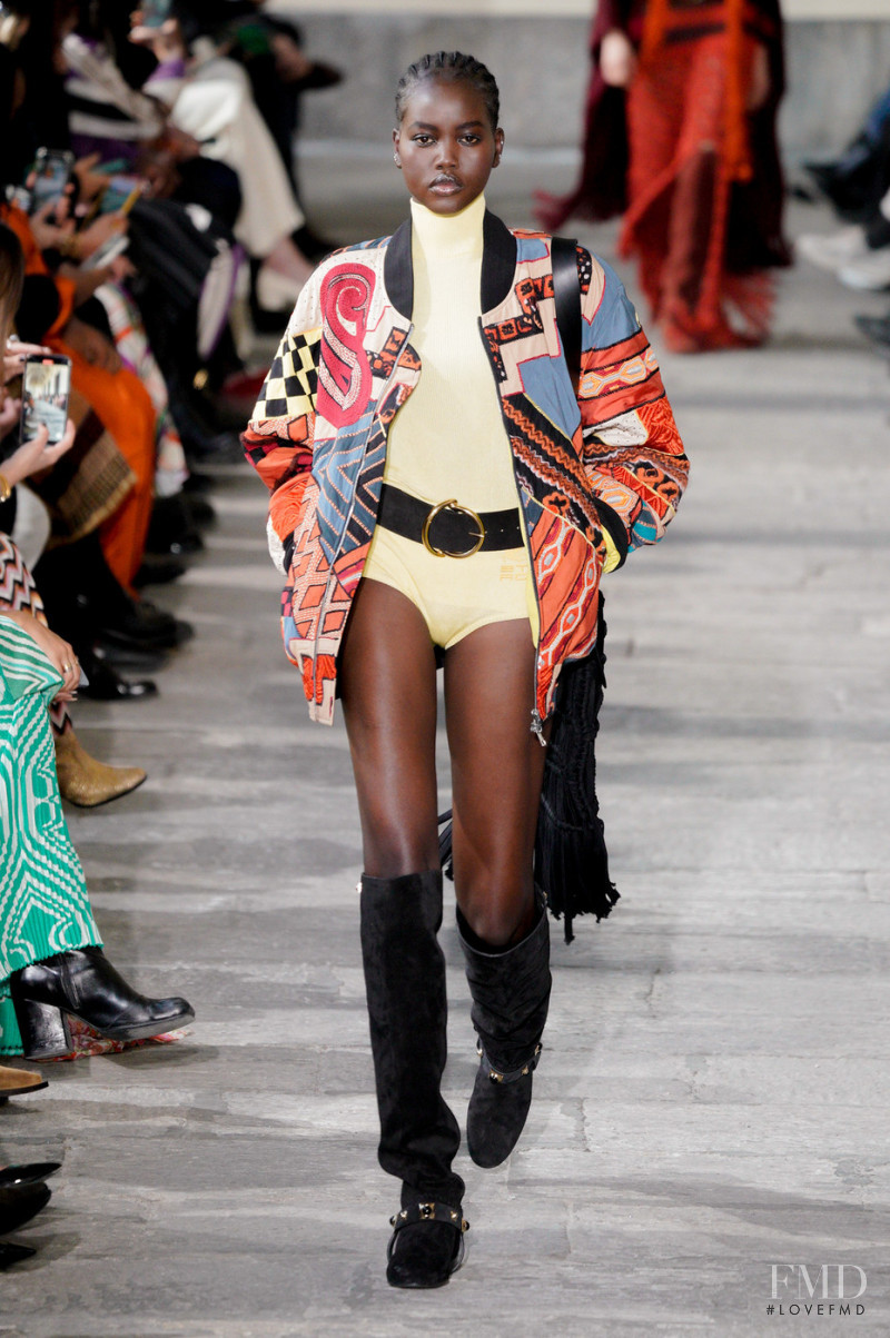 Adut Akech Bior featured in  the Etro fashion show for Autumn/Winter 2022