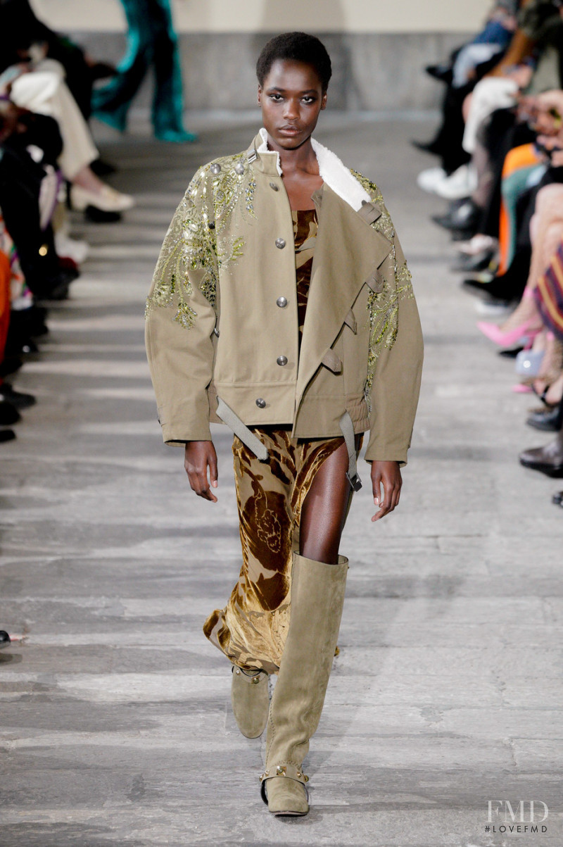 Awar Odhiang featured in  the Etro fashion show for Autumn/Winter 2022
