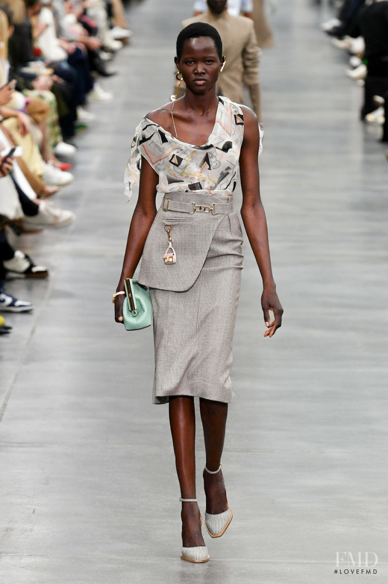 Anyiel Majok featured in  the Fendi fashion show for Autumn/Winter 2022