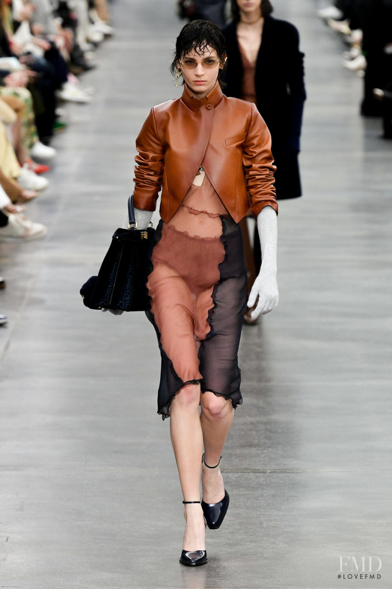 Eleonore Ghiuritan featured in  the Fendi fashion show for Autumn/Winter 2022