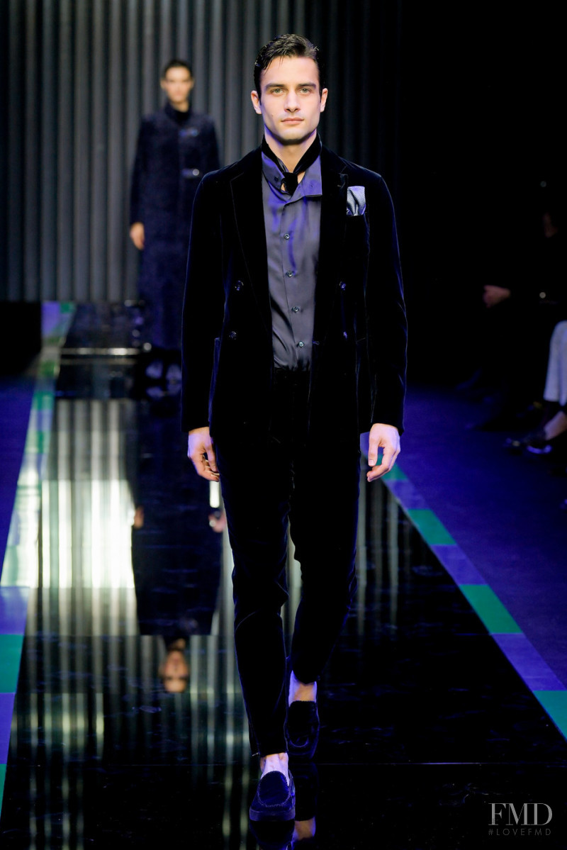 Aleksandar Rusic featured in  the Giorgio Armani fashion show for Autumn/Winter 2022