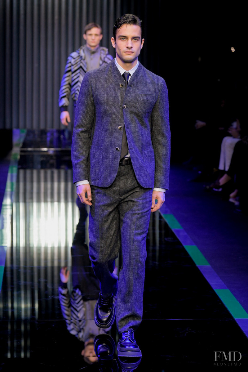 Aleksandar Rusic featured in  the Giorgio Armani fashion show for Autumn/Winter 2022