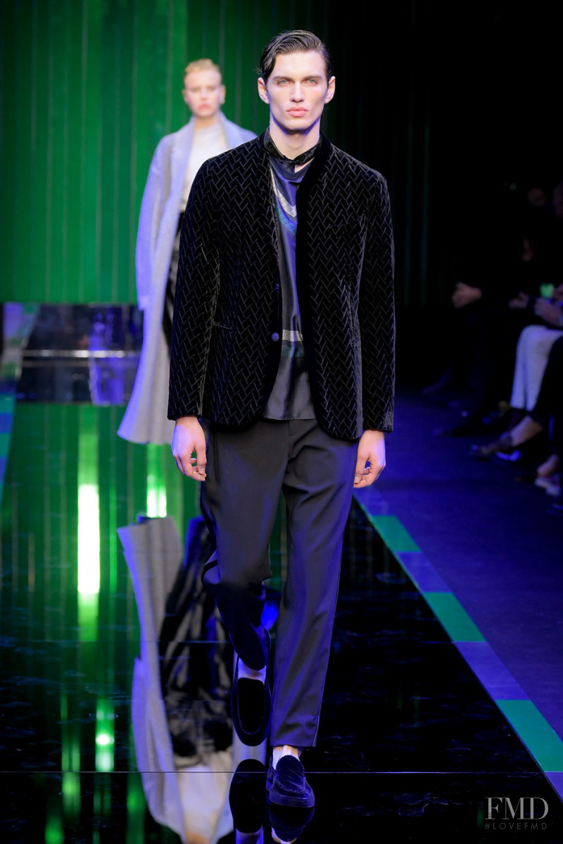 Stefano Sironi featured in  the Giorgio Armani fashion show for Autumn/Winter 2022