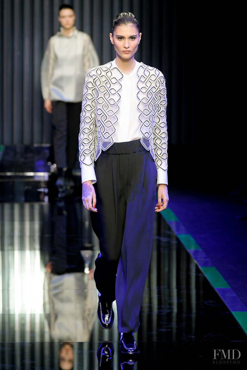 Gaia Renda featured in  the Giorgio Armani fashion show for Autumn/Winter 2022