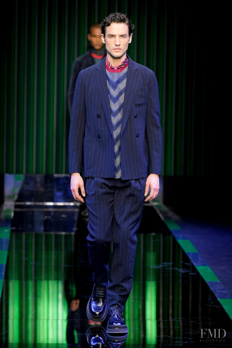 Federico Novello featured in  the Giorgio Armani fashion show for Autumn/Winter 2022