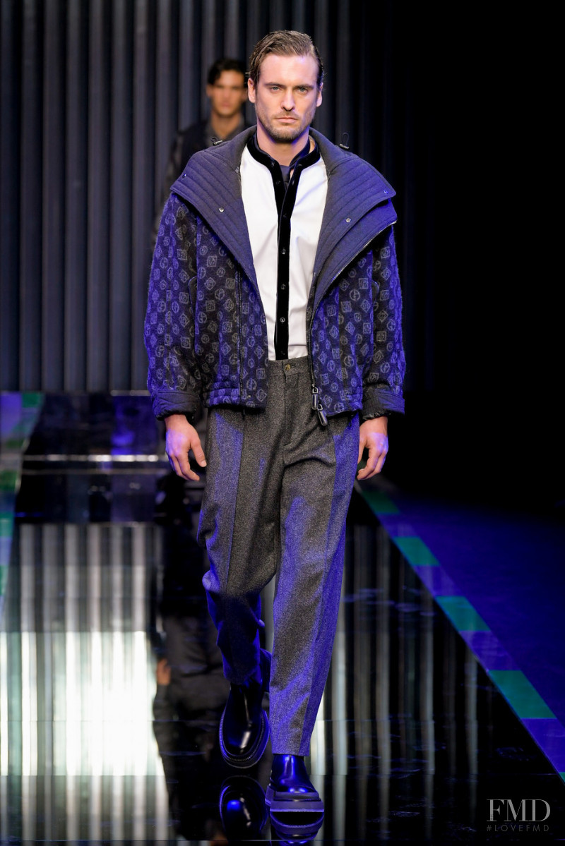Maxime Daunay featured in  the Giorgio Armani fashion show for Autumn/Winter 2022