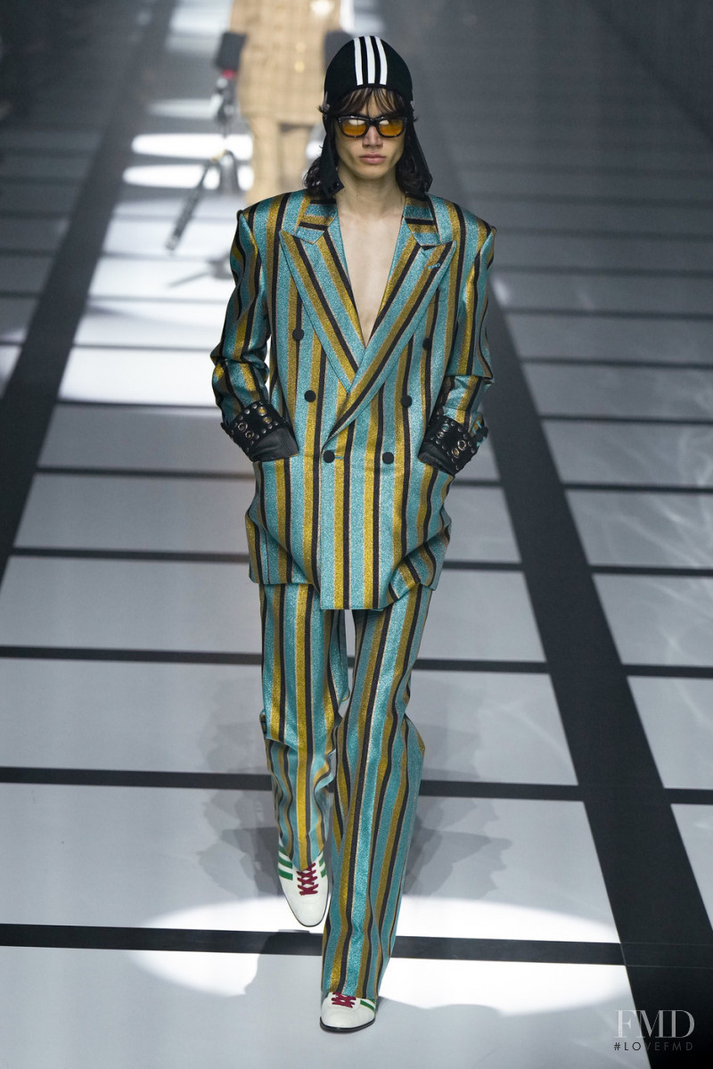 Ian Jeffrey featured in  the Gucci fashion show for Autumn/Winter 2022