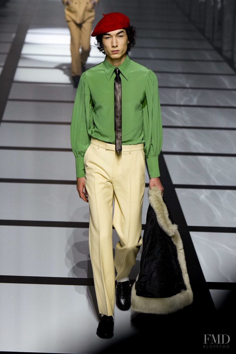 Paul-Emile Paillier featured in  the Gucci fashion show for Autumn/Winter 2022