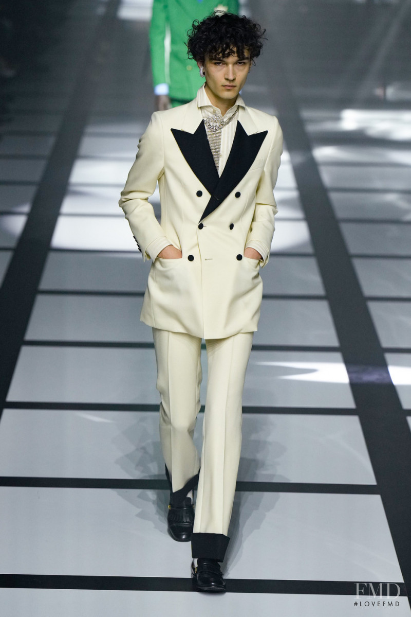 Niko Alcala featured in  the Gucci fashion show for Autumn/Winter 2022