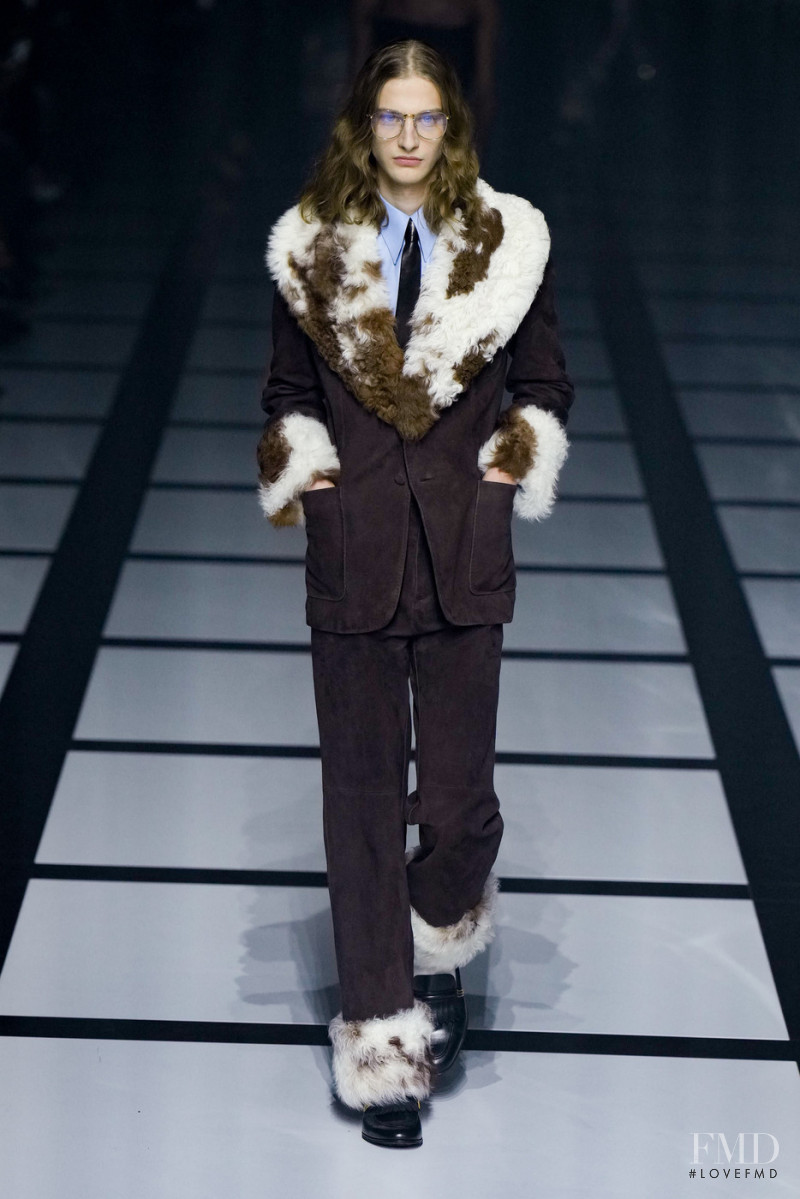 Victor Norberg featured in  the Gucci fashion show for Autumn/Winter 2022