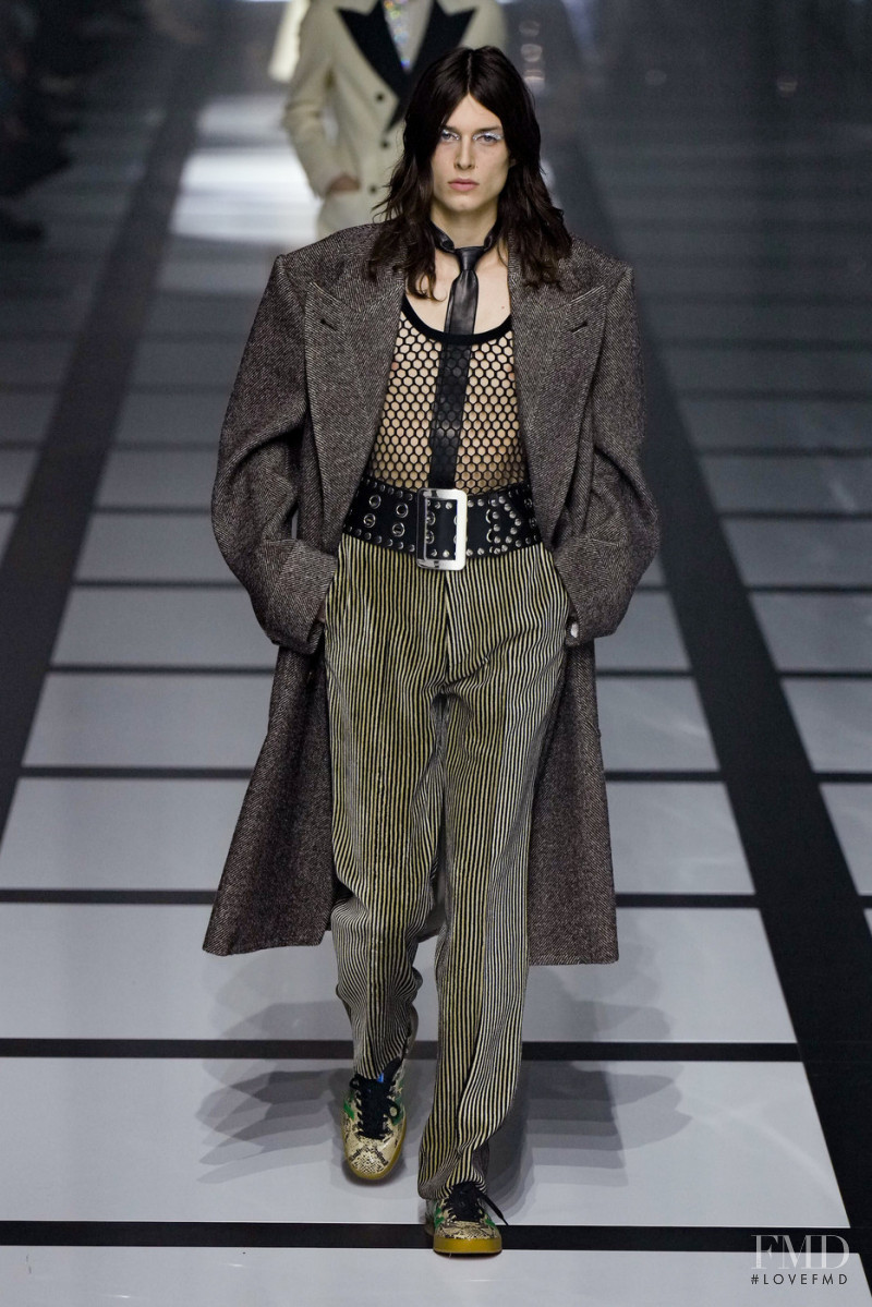 Damian Finlayson featured in  the Gucci fashion show for Autumn/Winter 2022