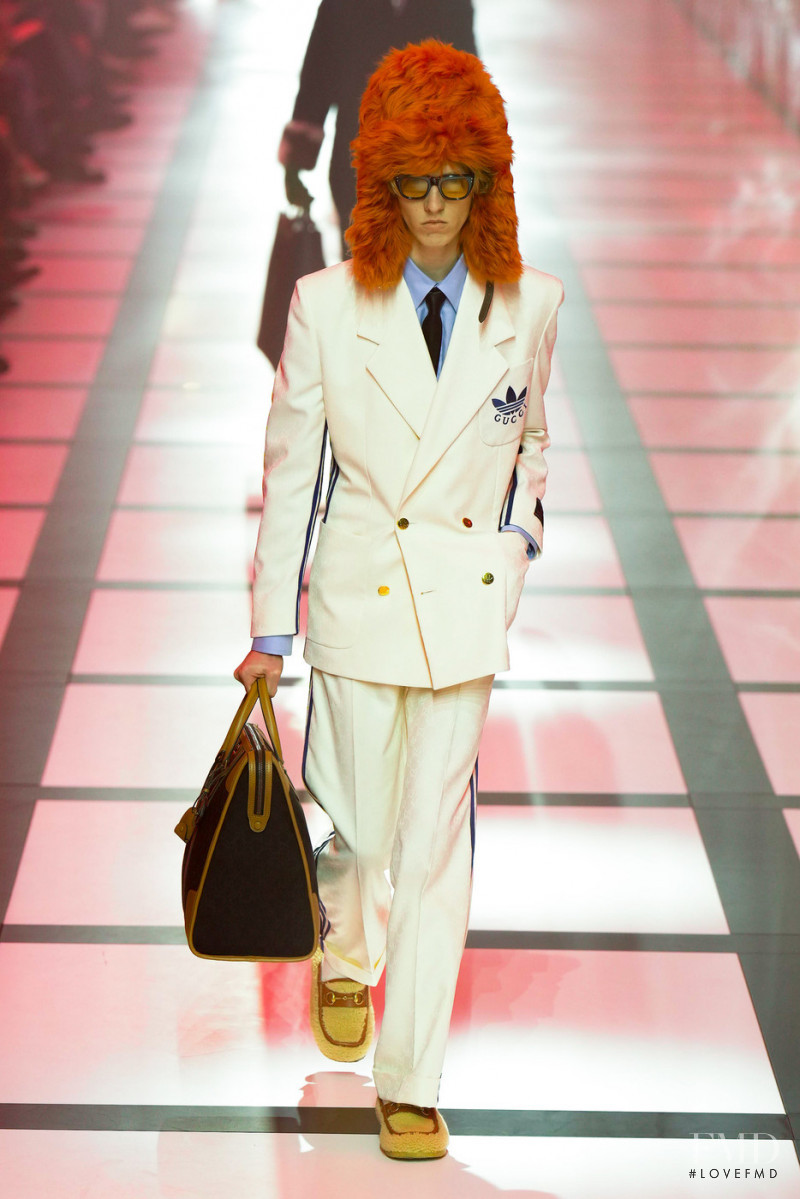 Sam Hough featured in  the Gucci fashion show for Autumn/Winter 2022