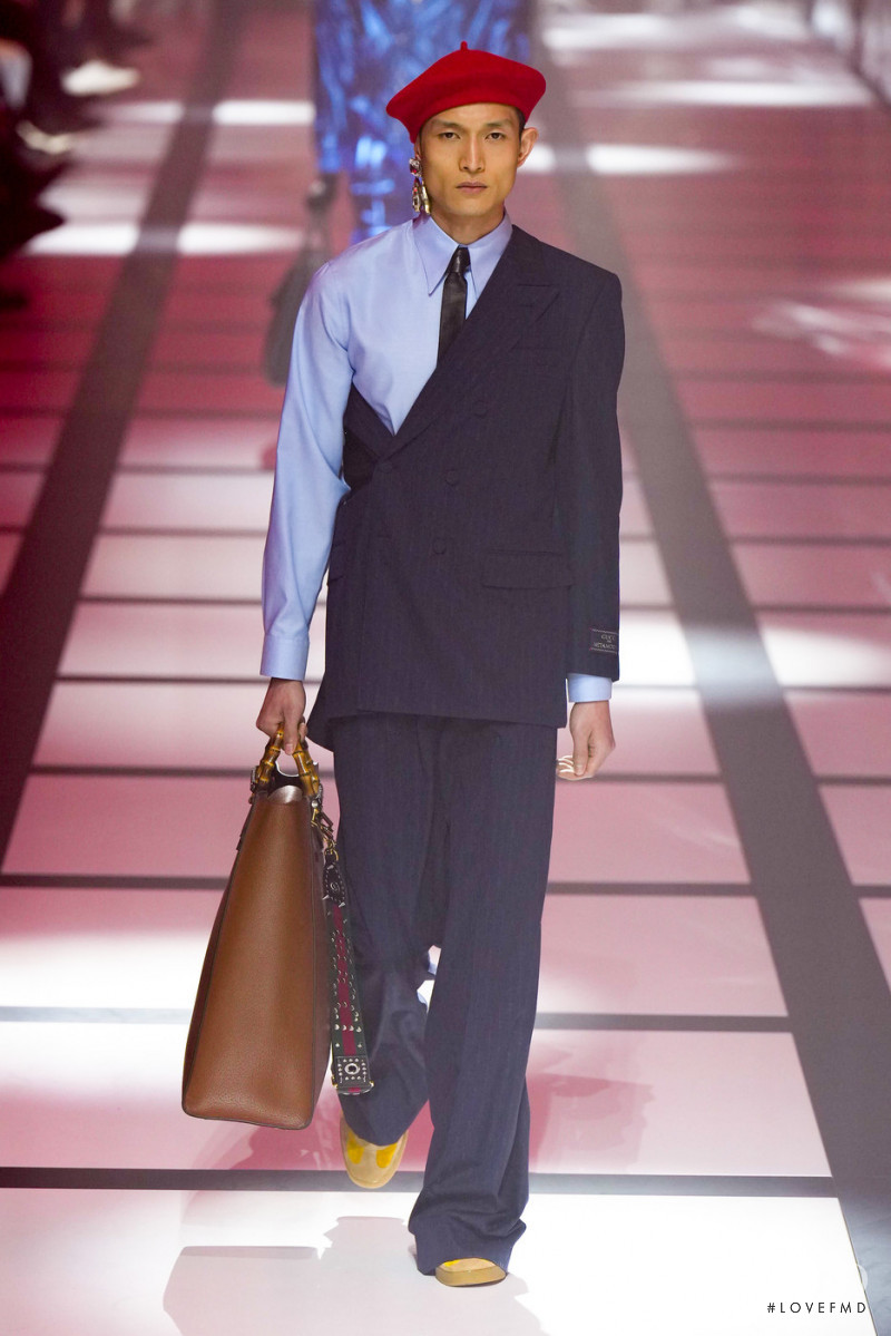 Zhang Wenhui featured in  the Gucci fashion show for Autumn/Winter 2022