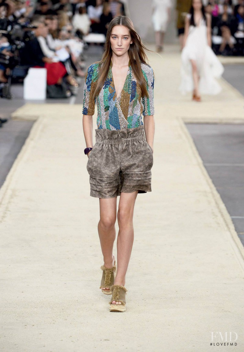 Joséphine Le Tutour featured in  the Chloe fashion show for Spring/Summer 2014