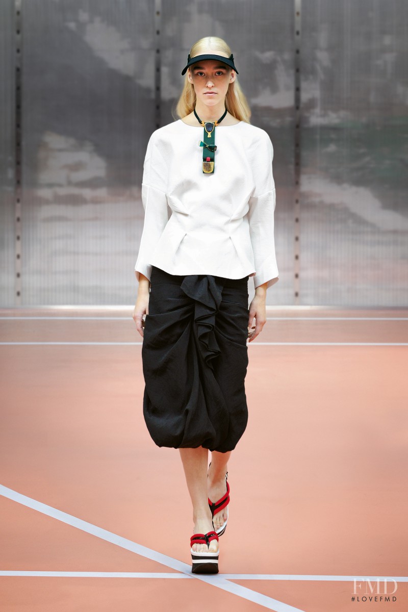 Eva Berzina featured in  the Marni fashion show for Spring/Summer 2014