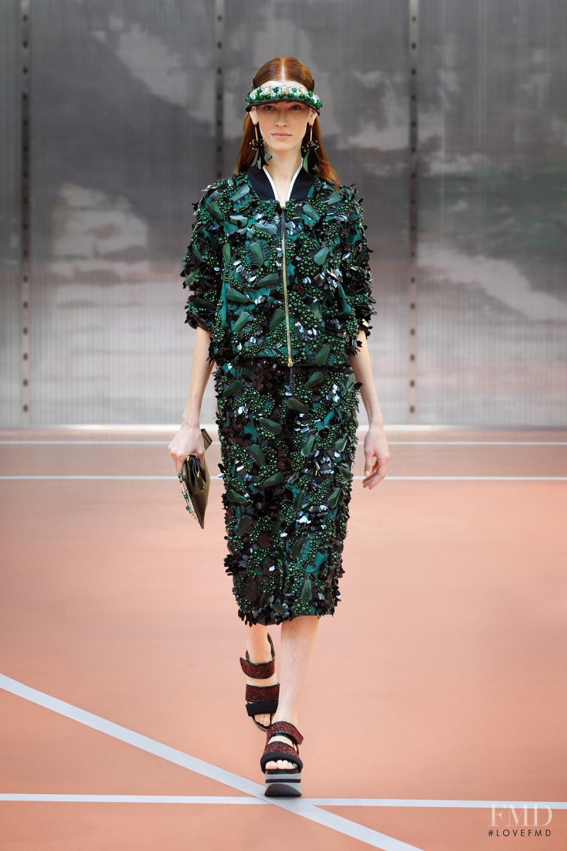Lera Tribel featured in  the Marni fashion show for Spring/Summer 2014