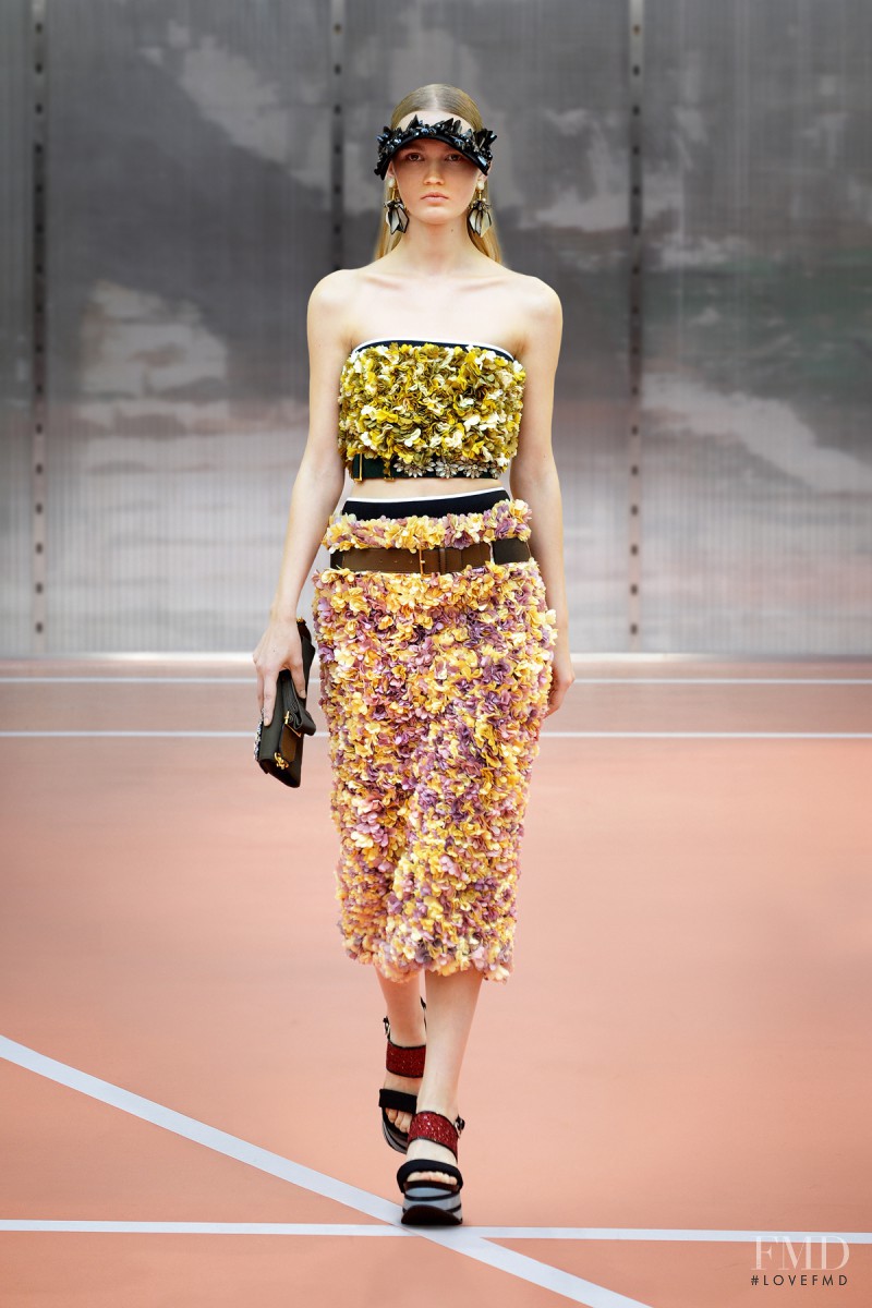 Ksenia Malanova featured in  the Marni fashion show for Spring/Summer 2014