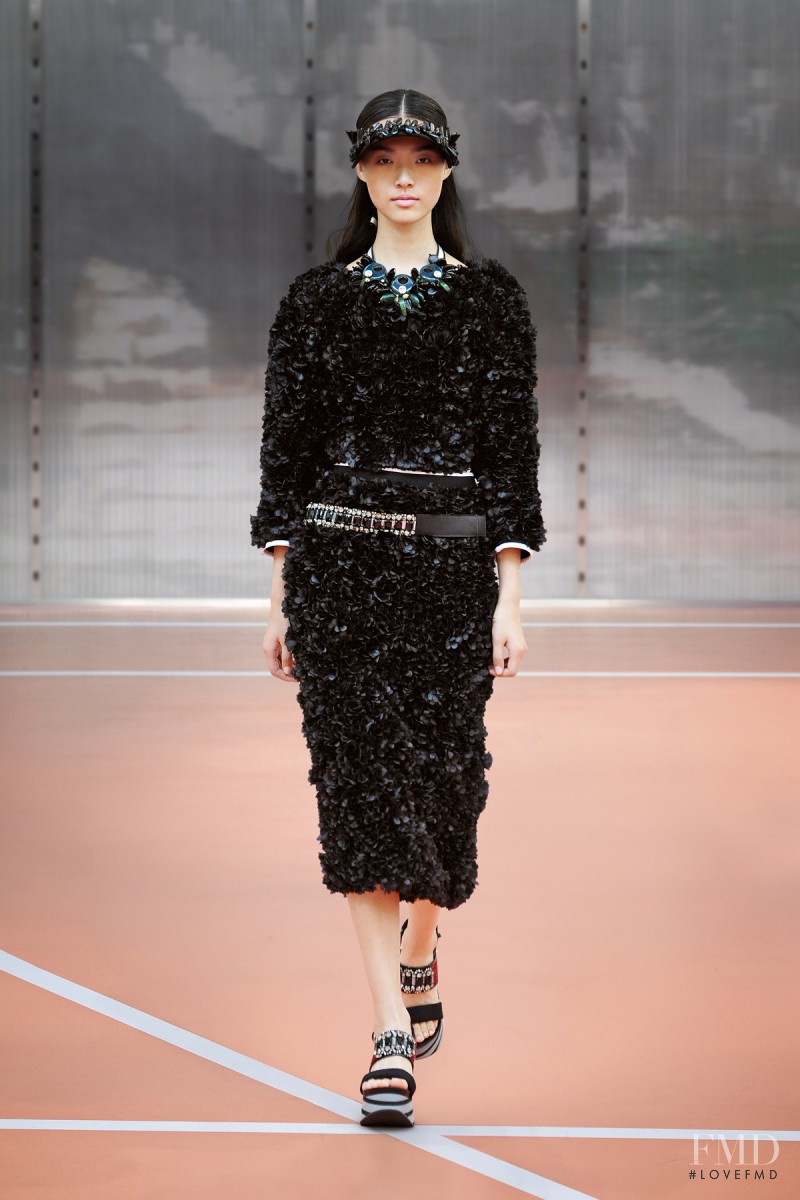 Tian Yi featured in  the Marni fashion show for Spring/Summer 2014