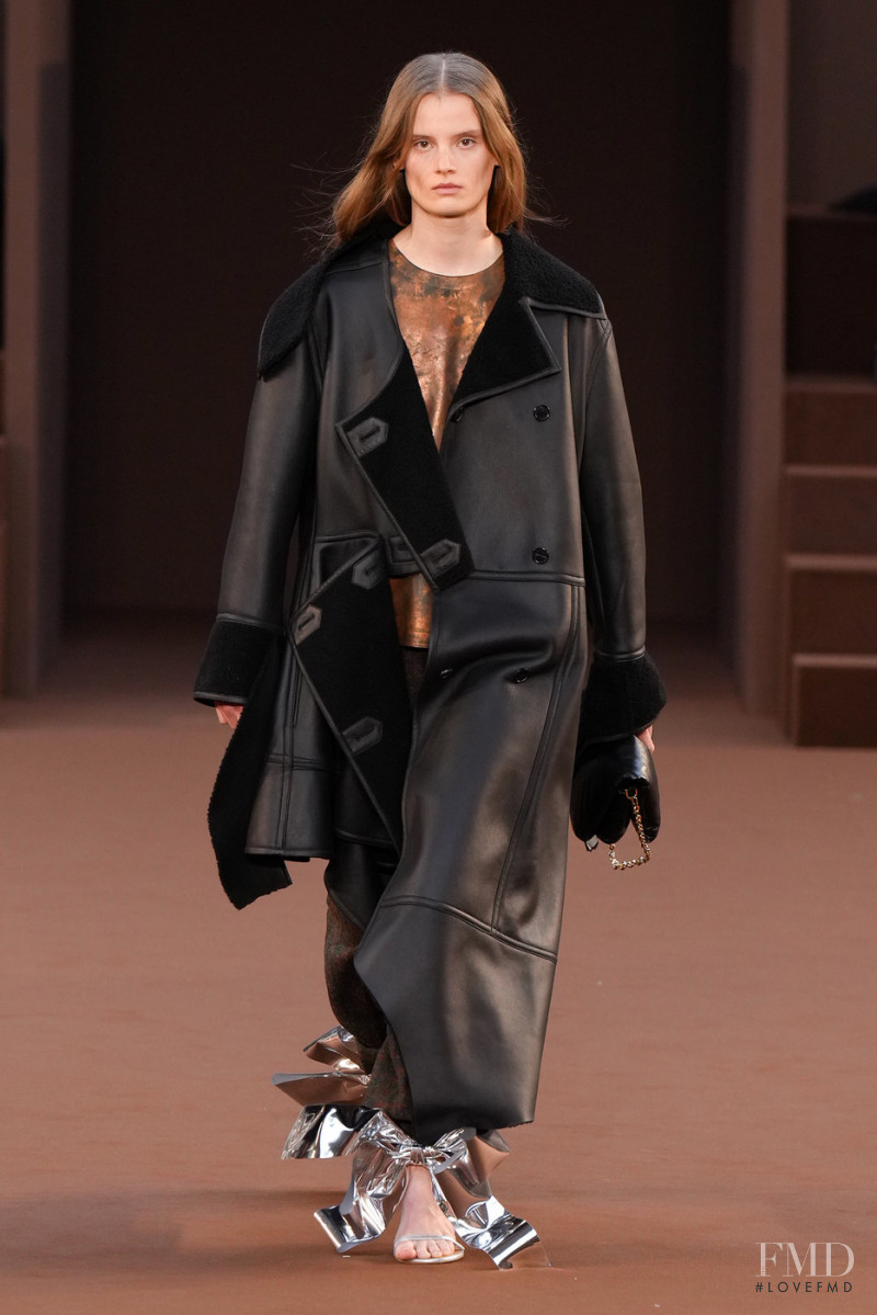 Evie Saunders featured in  the Loewe fashion show for Autumn/Winter 2022