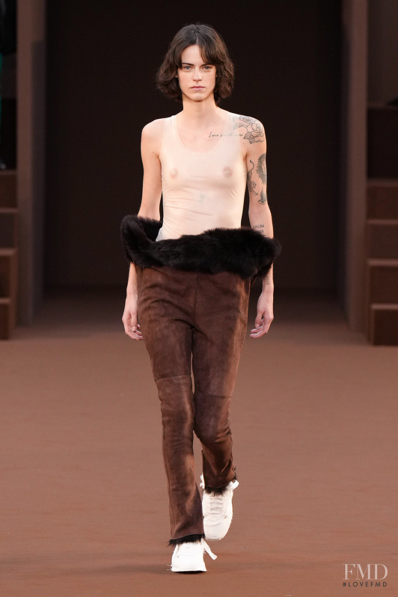 Miriam Sanchez featured in  the Loewe fashion show for Autumn/Winter 2022