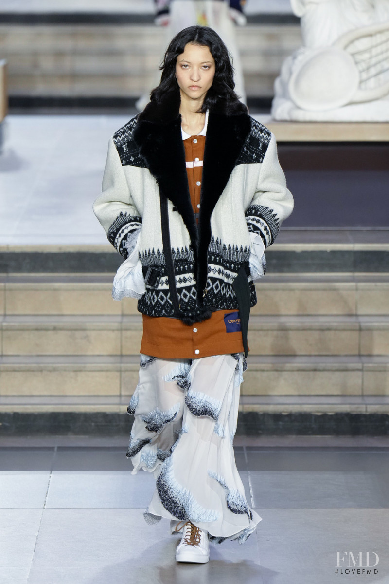 America Gonzalez featured in  the Louis Vuitton fashion show for Autumn/Winter 2022