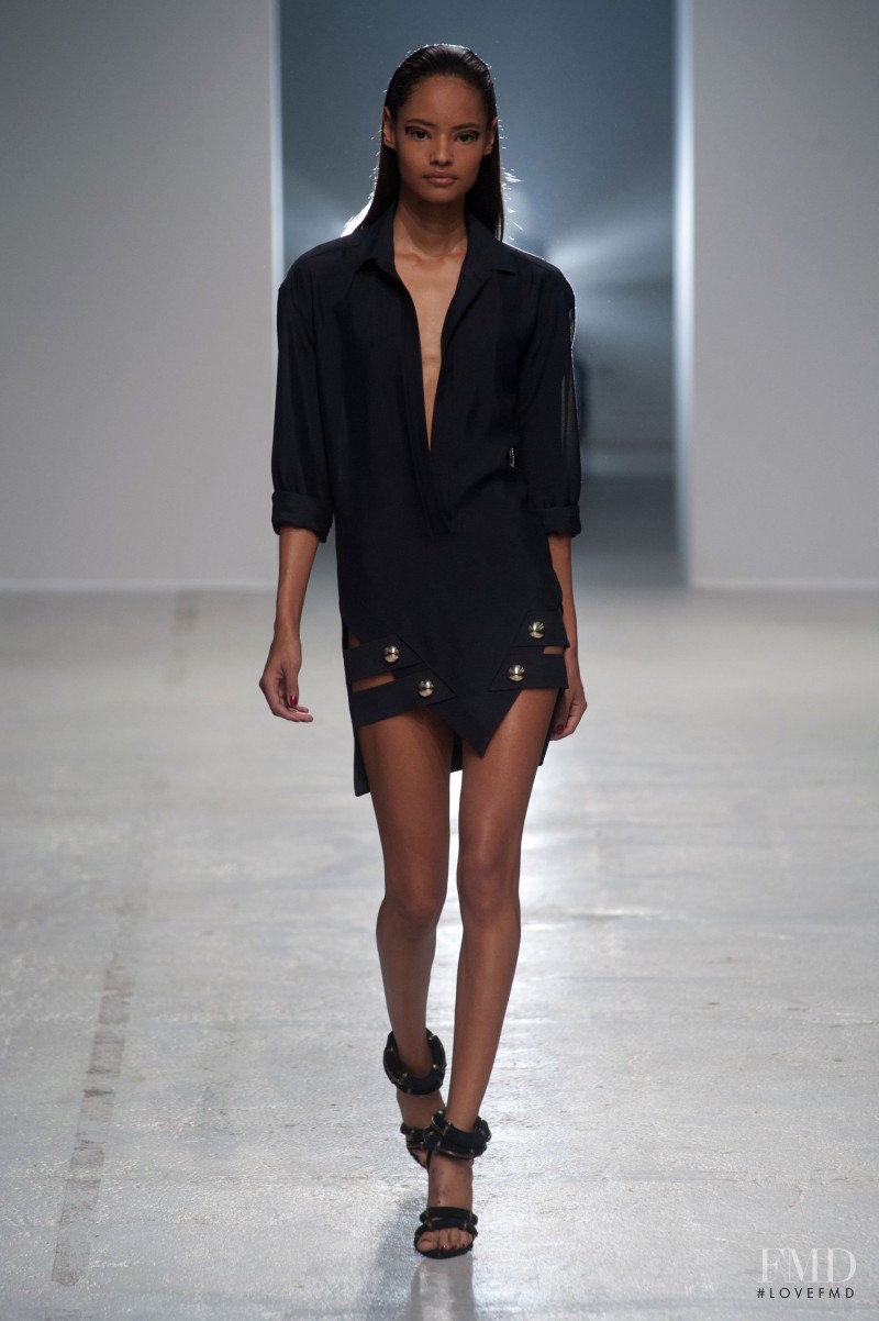 Malaika Firth featured in  the Anthony Vaccarello fashion show for Spring/Summer 2014
