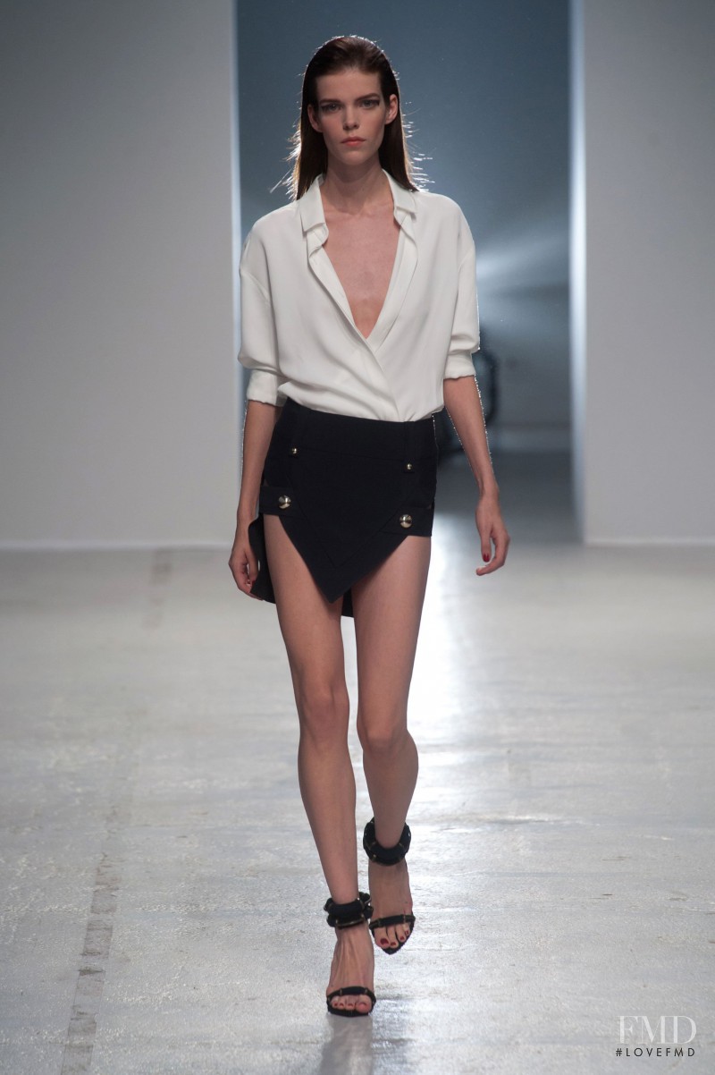 Meghan Collison featured in  the Anthony Vaccarello fashion show for Spring/Summer 2014