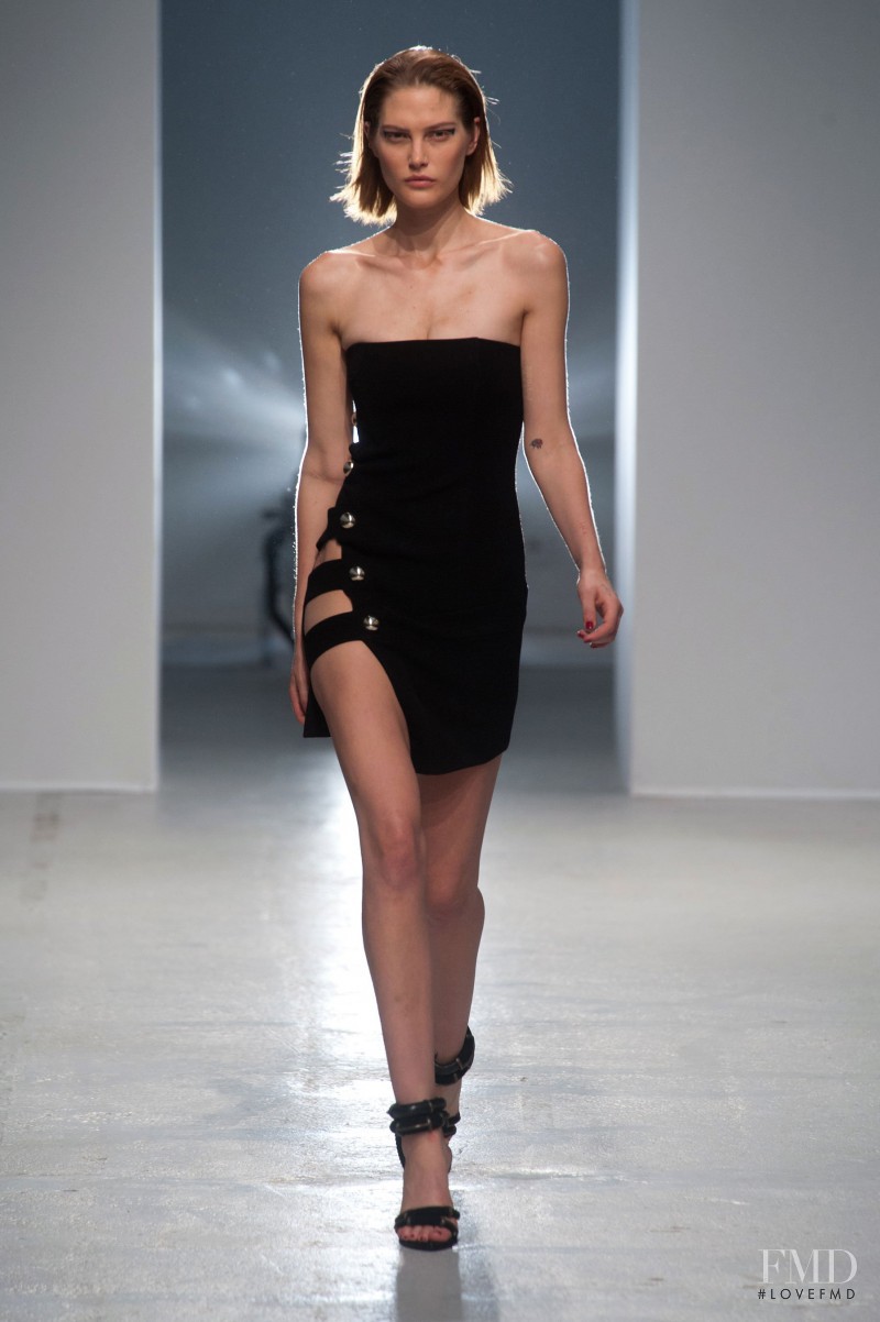 Catherine McNeil featured in  the Anthony Vaccarello fashion show for Spring/Summer 2014