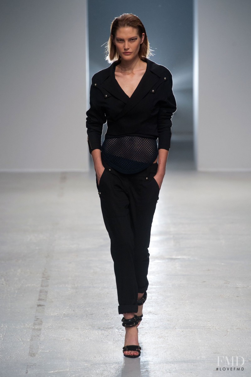 Catherine McNeil featured in  the Anthony Vaccarello fashion show for Spring/Summer 2014
