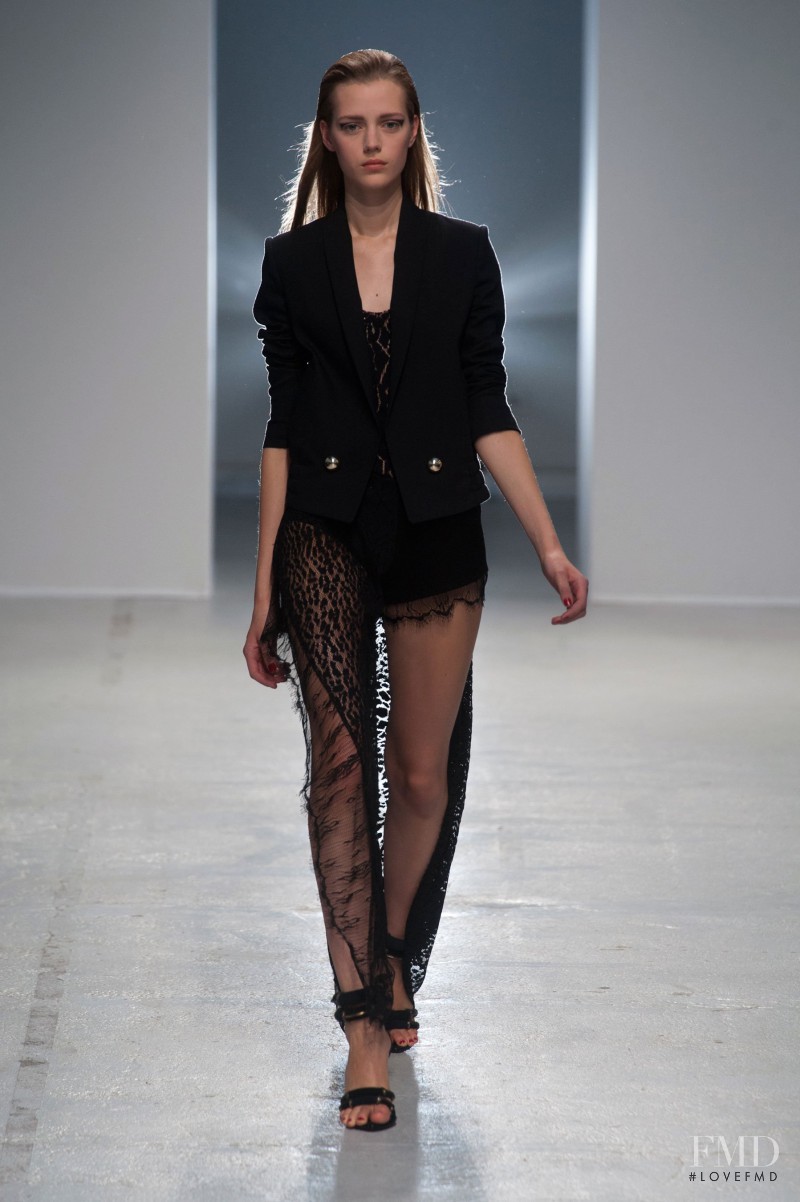 Esther Heesch featured in  the Anthony Vaccarello fashion show for Spring/Summer 2014